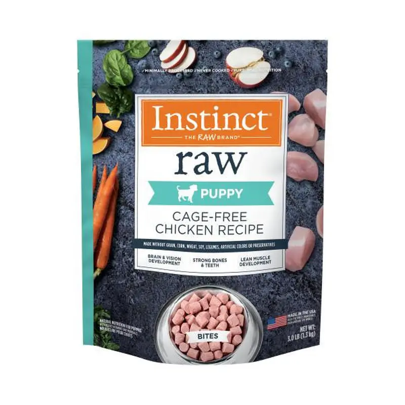 Instinct Frozen Raw Bites Puppy GF Cage-Free Chicken Recipe Dog Food 3 lb SD-5