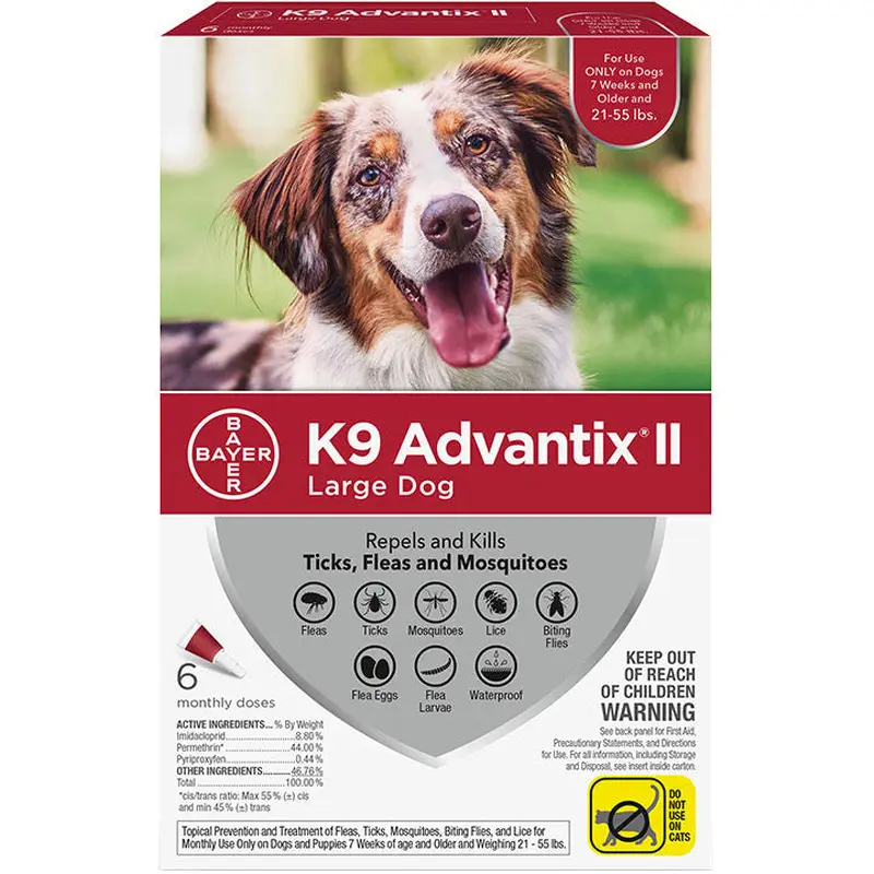 K9 Advantix Ii Dog Large 21-55lb Red 6 Pack