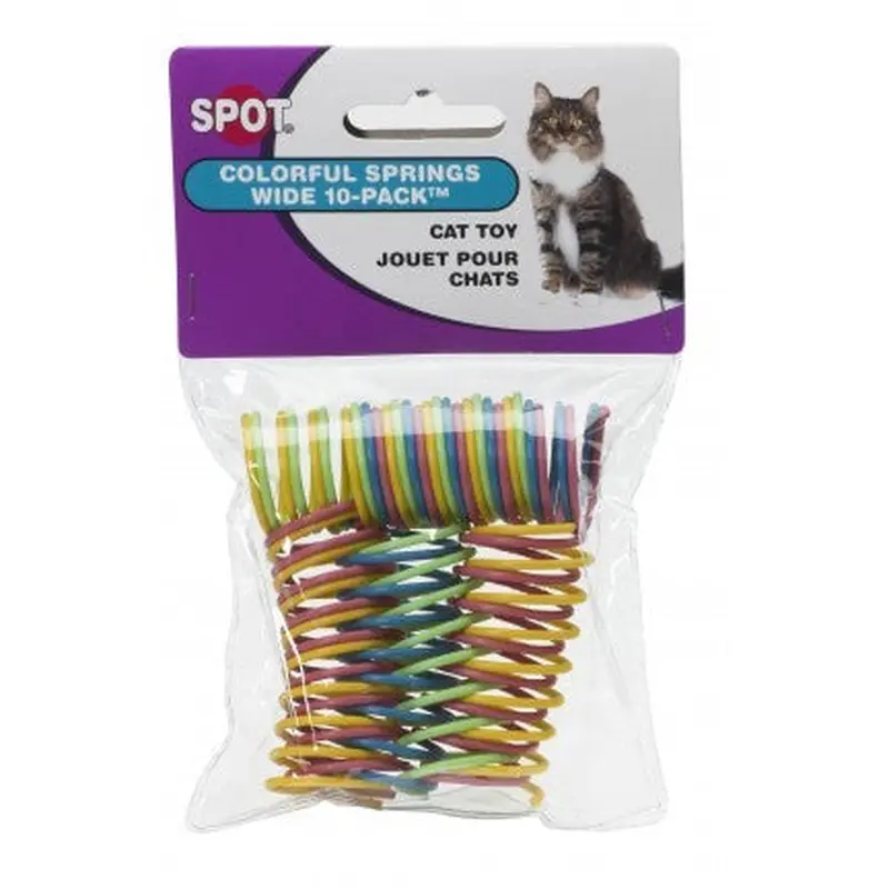 Spot Ethical Pet Cat Toy Colorful Springs, Wide 10Pk