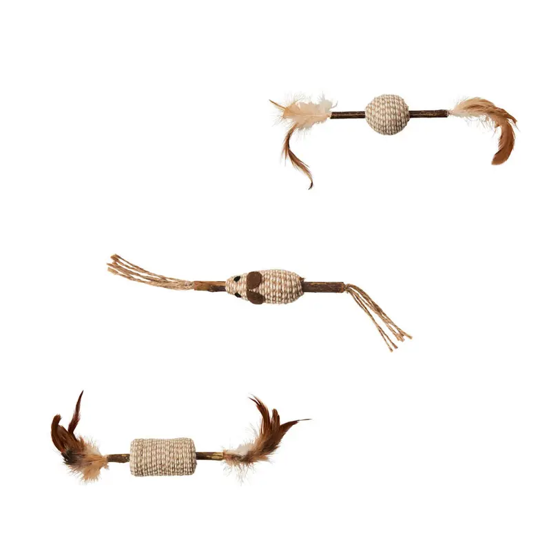Spot Ethical Pet Cat Toy Sn Silver Vine Cord And Stick Assorted