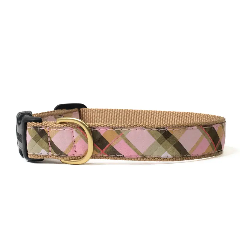 Up Country Pink Plaid Dog Collar