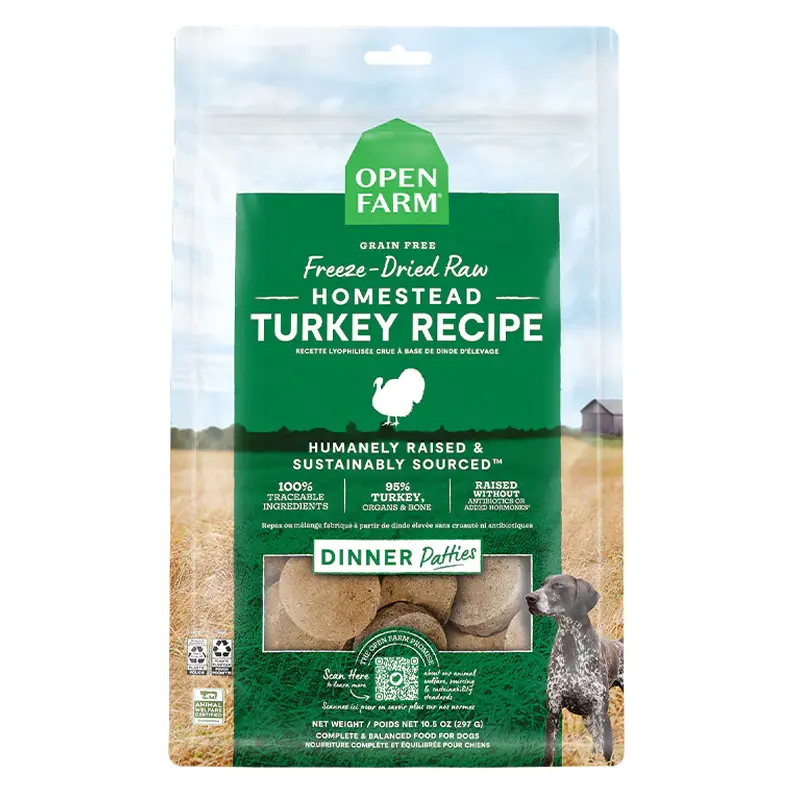 Open Farm Freeze Dried Turkey Patties 10.5oz
