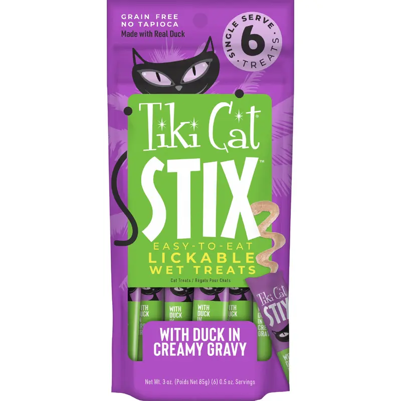 Tiki Cat Stix Wet Cat Treats Duck 3oz Pouch