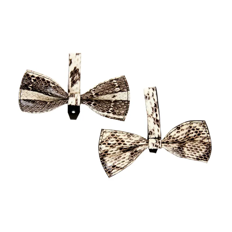 Black & White Snake Bowtie Set Of 2
