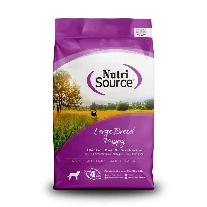 NutriSource Wholesome Grains Large Breed Puppy - Chicken & Rice - 4lb Bag