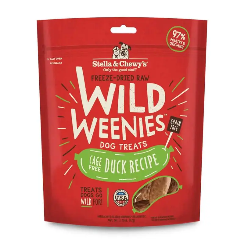 Stella and Chewys Cage-Free Duck Wild Weenies Dog Treats 3.25oz