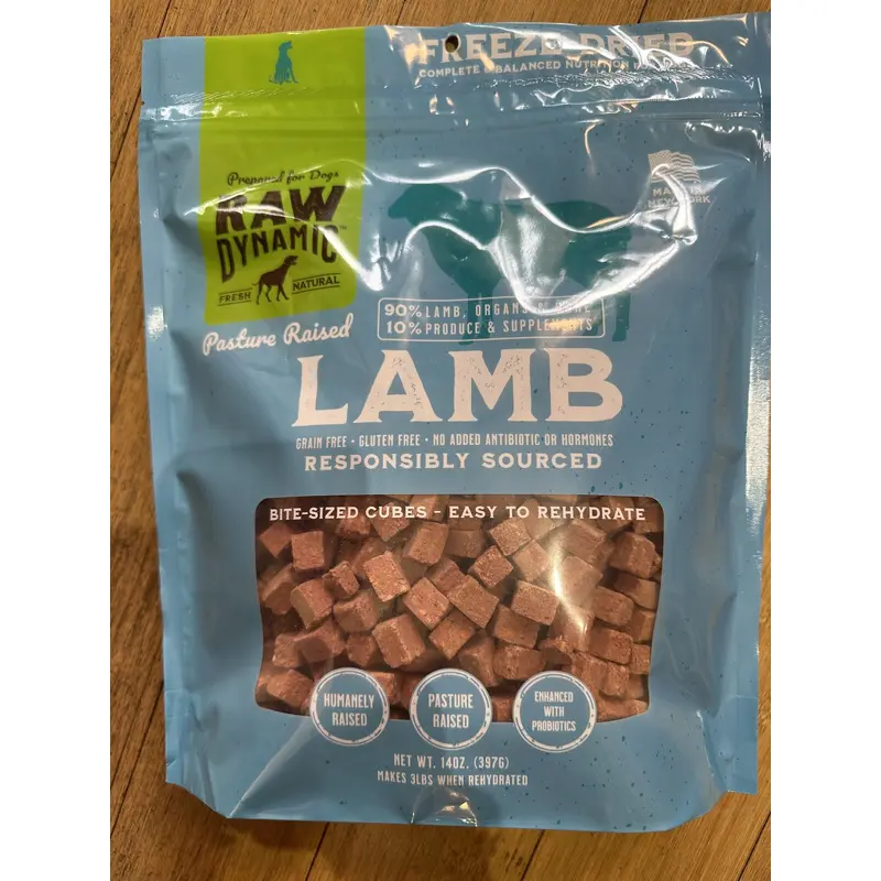 Raw Dynamic Freeze-Dried Raw Dog Food 14oz - Lamb