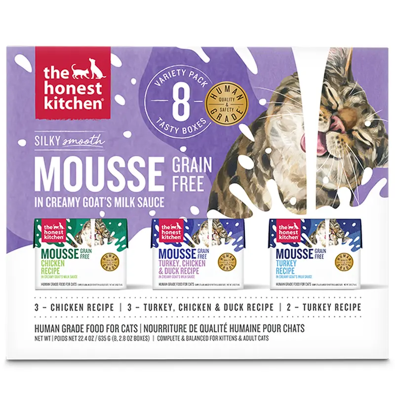 The Honest Kitchen Cat Mousse in Goat Milk Variety Pack 2.8oz 8pk