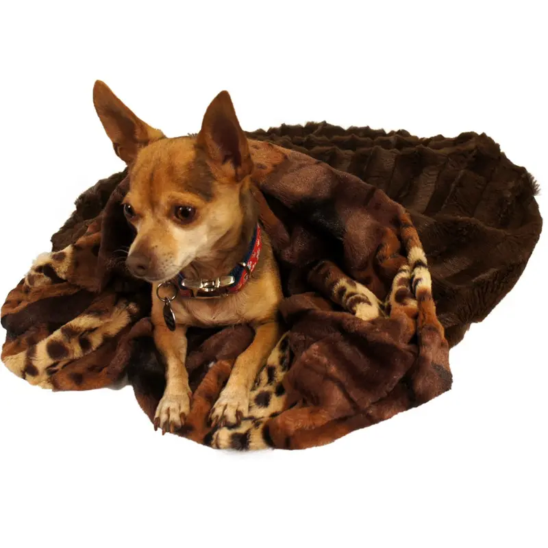 Exotic Fur Brown/Gold & Brown Mink Cuddle Pouch