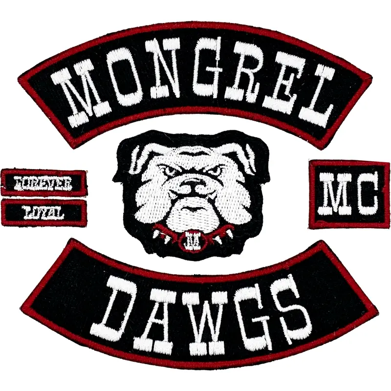 Mongrel Dawg 6 Piece EMBROIDERY Patch (6)