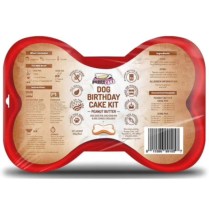 Puppy Cake Peanut Butter Dog Birthday Cake Mix Kit 9oz