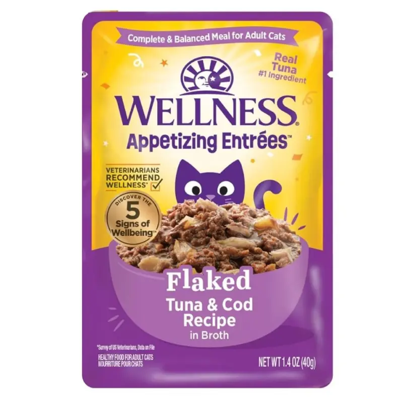Wellness Appetizing Entrees Flaked Tuna & Cod Wet Cat Food 1.4oz