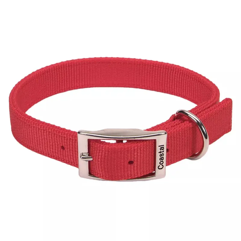 Coastal Double Ply 1in Wide 24in Dog Collar Red