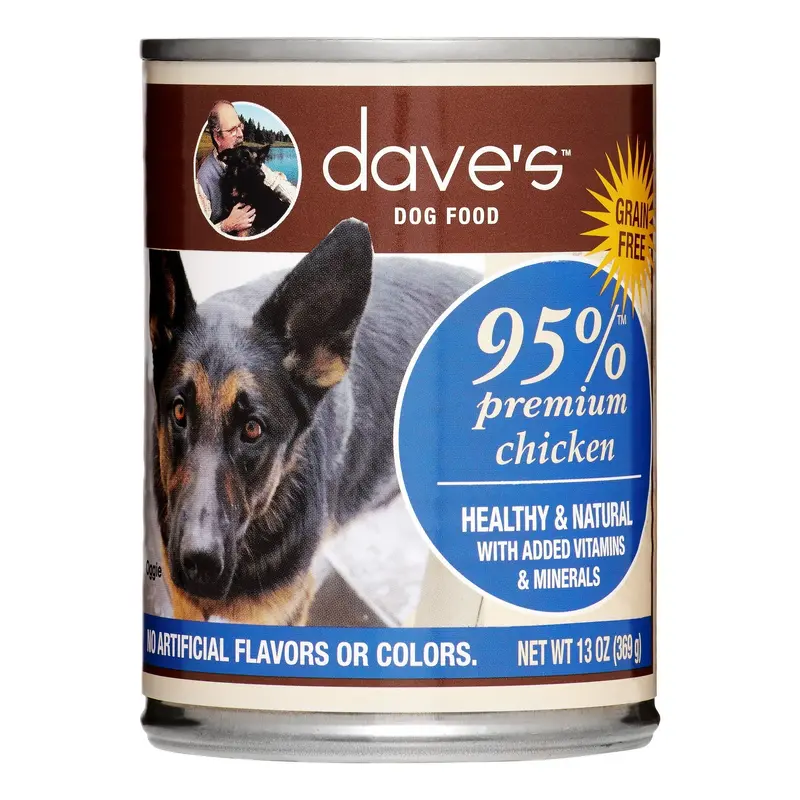 Dave's Pet Food 95% Premium Wet Dog Food - Chicken - 13oz Can