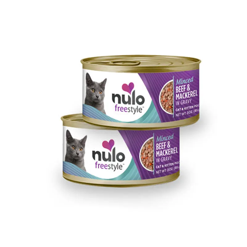 Nulo FreeStyle Minced Beef & Mackerel Recipe in Gravy Cat Food 3oz