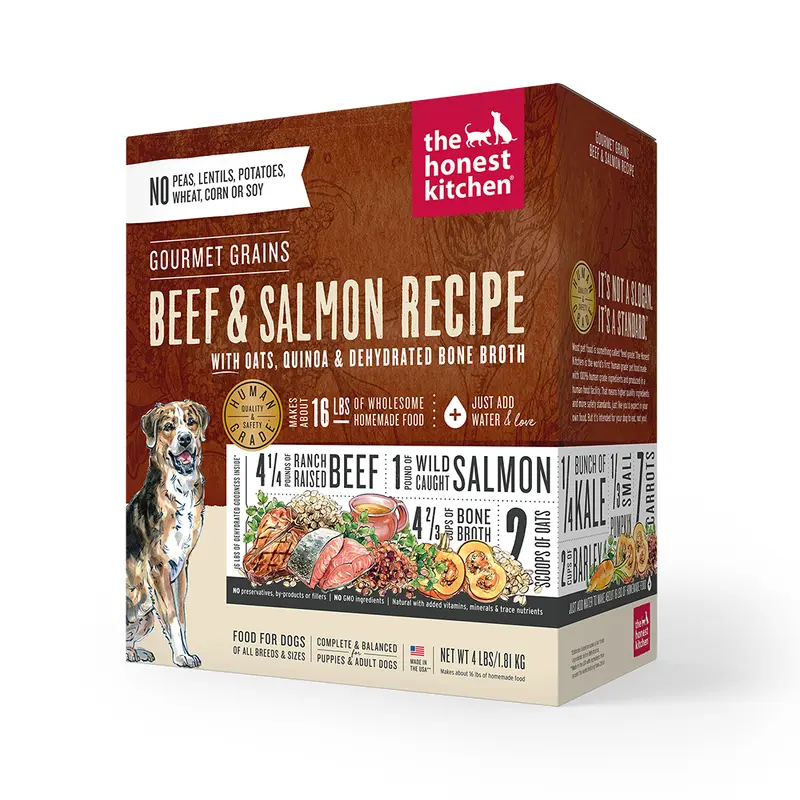 The Honest Kitchen Gourmet Grains Dehydrated Dog Food - Beef & Salmon - 4lb Box