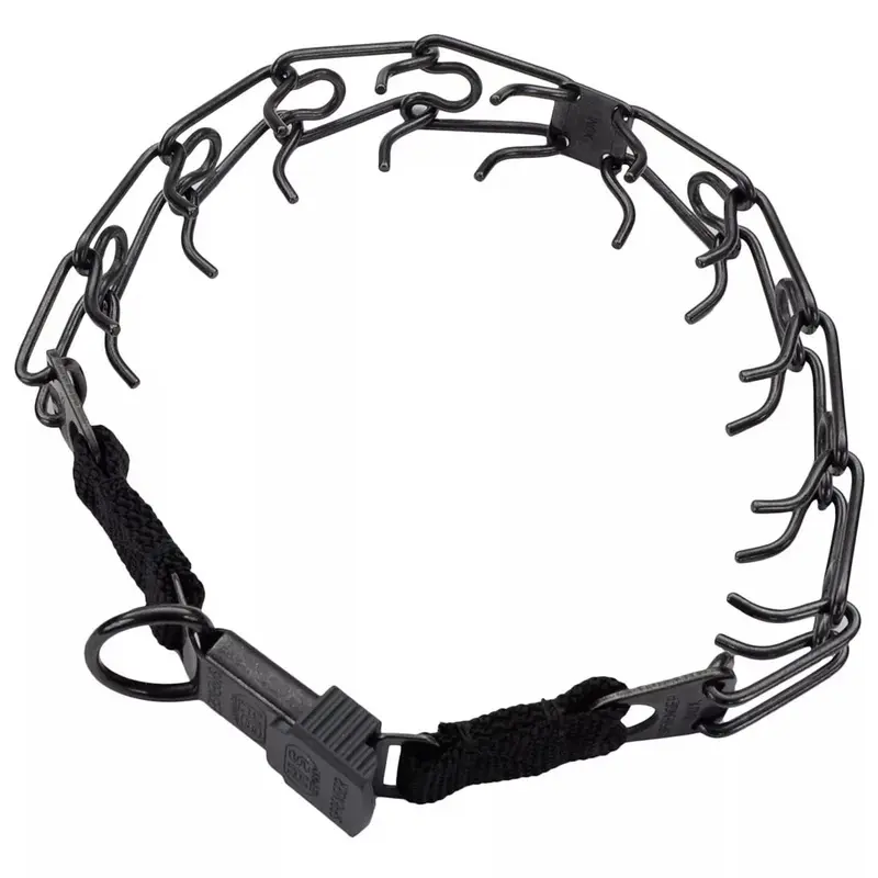 Herm. Sprenger Black Stainless Ultra-Plus Dog Prong Training Collar with ClicLock 18"