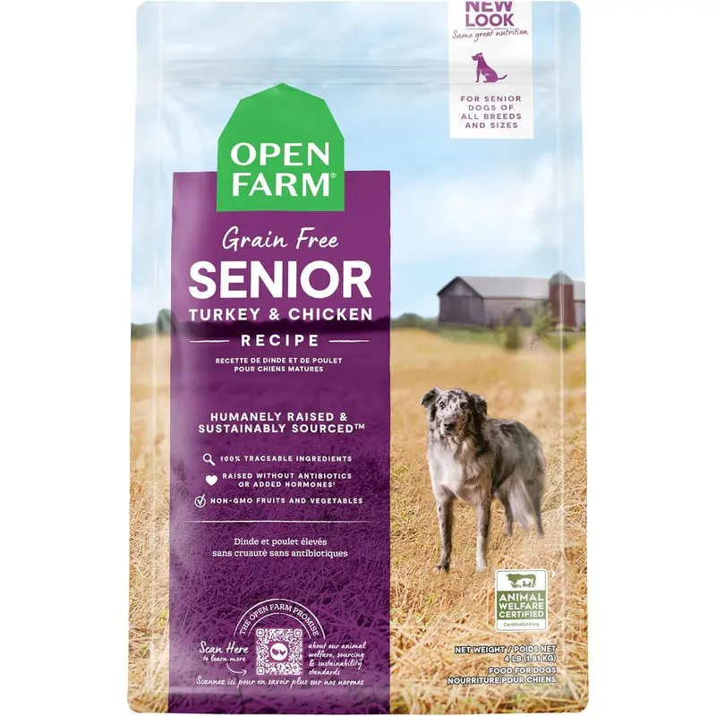 Open Farm Grain-Free Senior Dry Dog Food - Turkey & Chicken - 4lb Bag