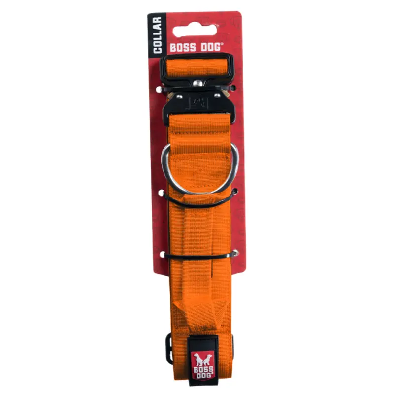 Boss Dog Tactical Dog Collar 20-28 Orange 2in