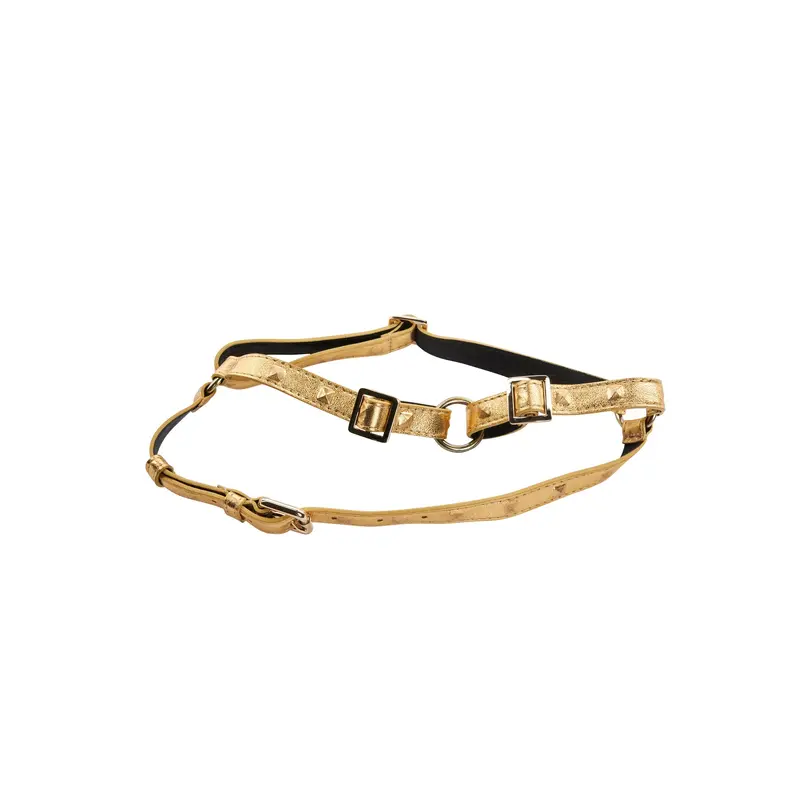 Gold Studded Italian Leather Harness