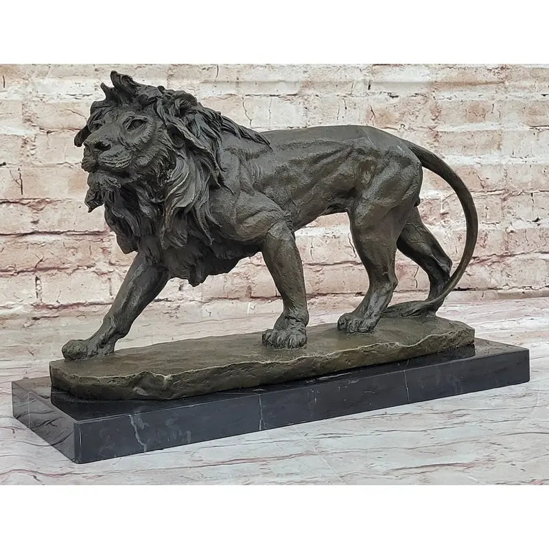 Young Male Lion Hot Cast Bronze Sculpture Wildlife Art Figure by Milo
