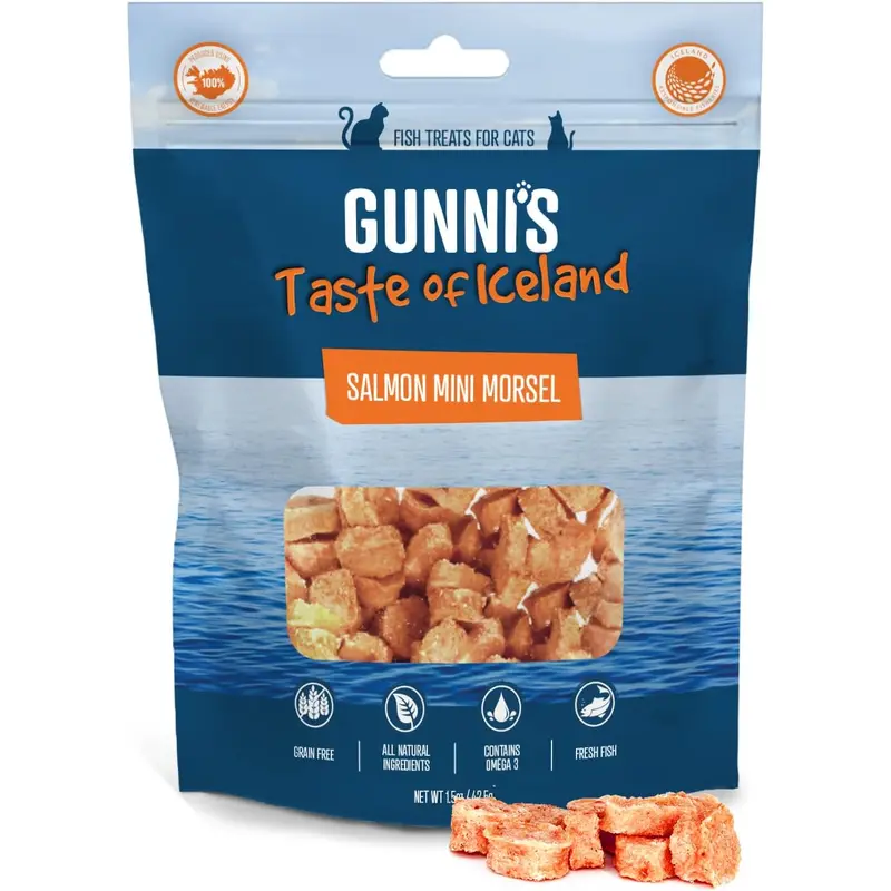 Gunni's Salmon Mini Morsels Cat Treats 1.5 oz