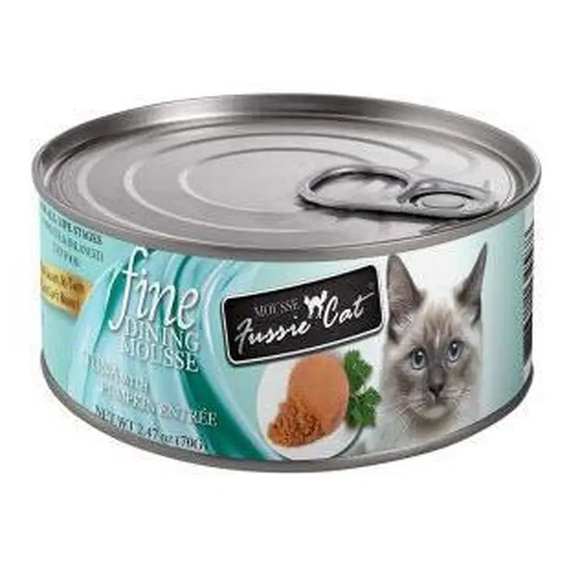 Fussie Cat Fine Dining Mousse Tuna w/ Pumpkin Cat Food, 2.47oz can