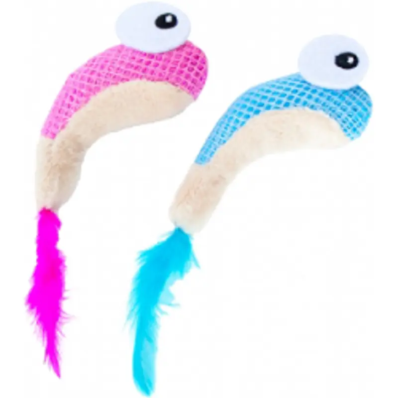 Outward Hound Dental Shrimp Cat Chew Toy 2pk