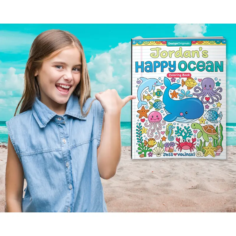 Notebook Doodles Happy Ocean Coloring Book Customized