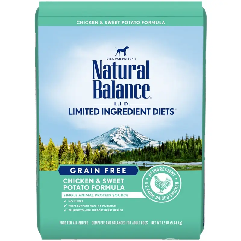 Natural Balance LID Limited Ingredient Grain Free Diet Dry Dog Food - Chicken & Sweet Potato - 12lb