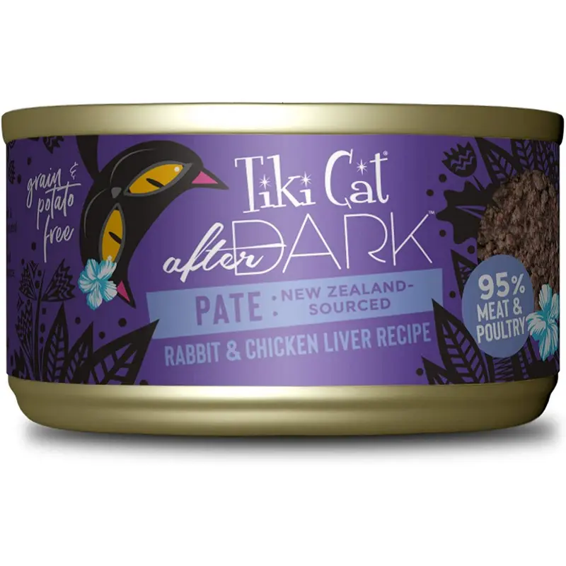 Tiki Cat After Dark Rabbit Chicken Liver Pate Cat Food 3oz