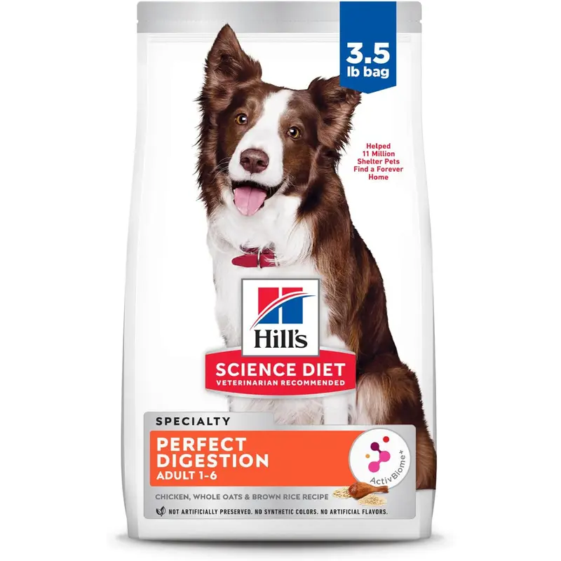 Hills Science Diet Adult Perfect Digestion Chicken, Brown Rice & Whole Oats Recipe Dry Dog Food Bag