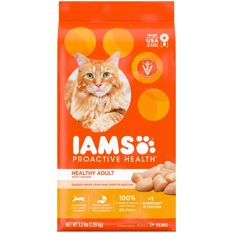 IAMS PROACTIVE HEALTH Healthy Adult Dry Cat Food with Chicken  3.5 lb. Bag