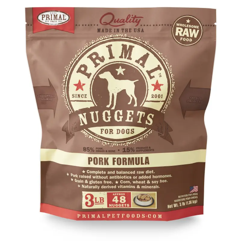 Primal Dog Raw Pork Nuggets 3 lb