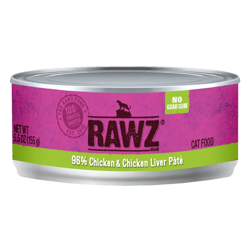 Raws Wet Cat Food 5.5oz Pate 96%