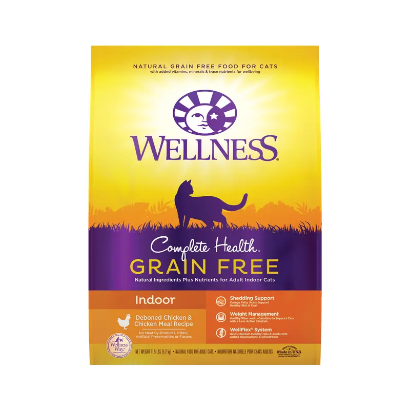 Wellness Complete Health Grain-Free Indoor Deboned Chicken Recipe Dry Cat Food, 11.5lb