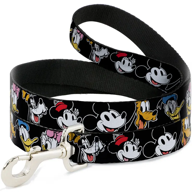 Dog Leash - Disney The Sensational Six Smiling Faces Black
