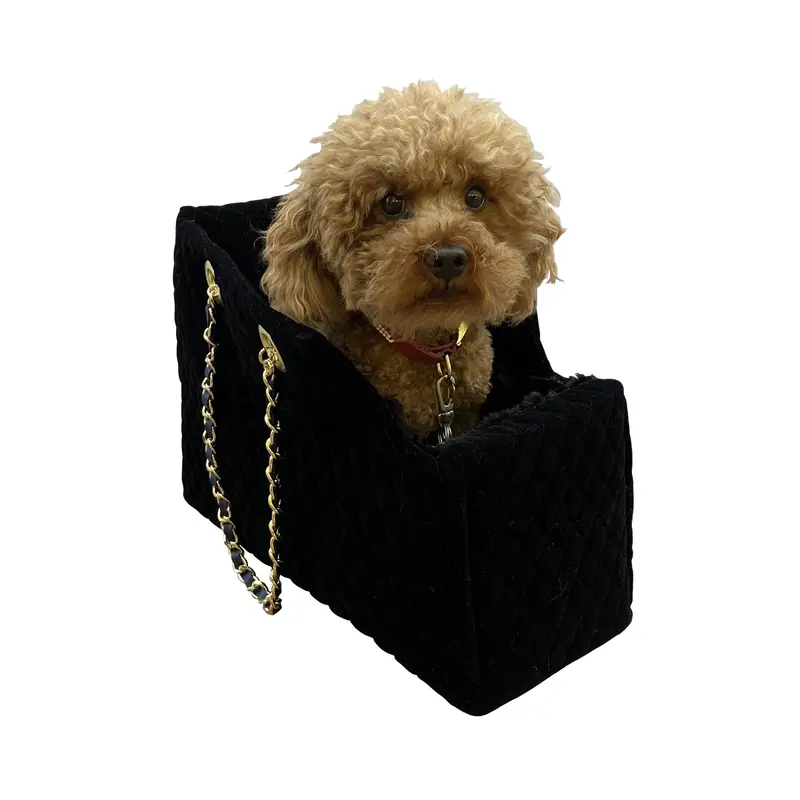 Kate Quilted Carrier, Black Velvet
