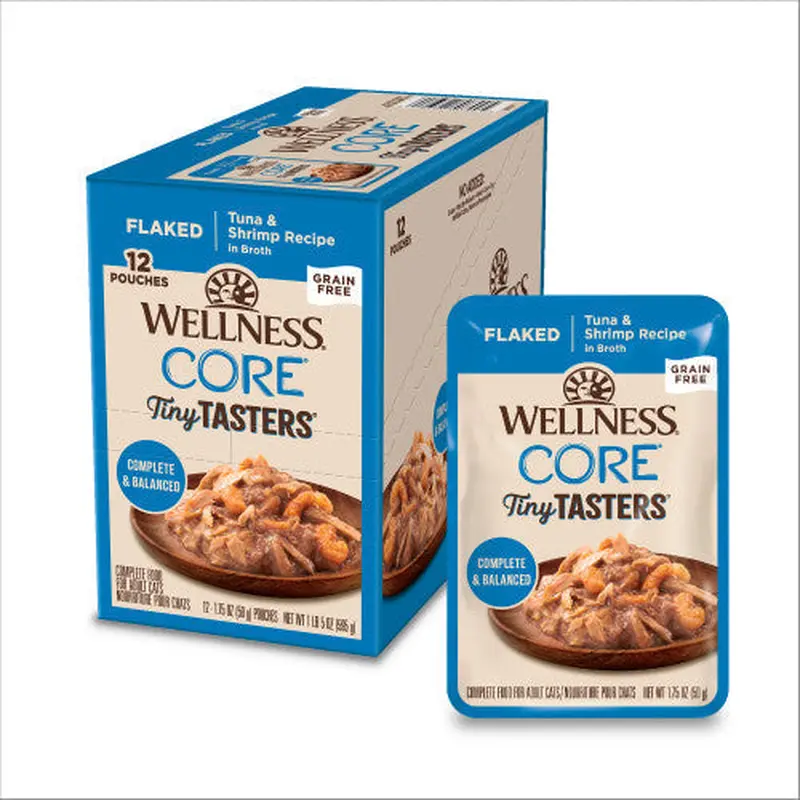 Wellness Core Adult Tiny Taster Flaked Tuna and Shrimp Wet Cat Food (1.75oz)