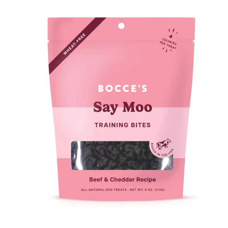 Bocce's Training Bites Say Moo Beef & Cheddar 6 oz.