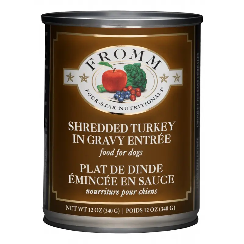 Fromm Four Star Canned Shredded Turkey in Gravy Entree Dog Food