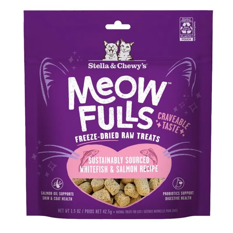 Stella & Chewys Meofulls Whitefish Salmon Freeze Dried Cat Treats 1.5oz