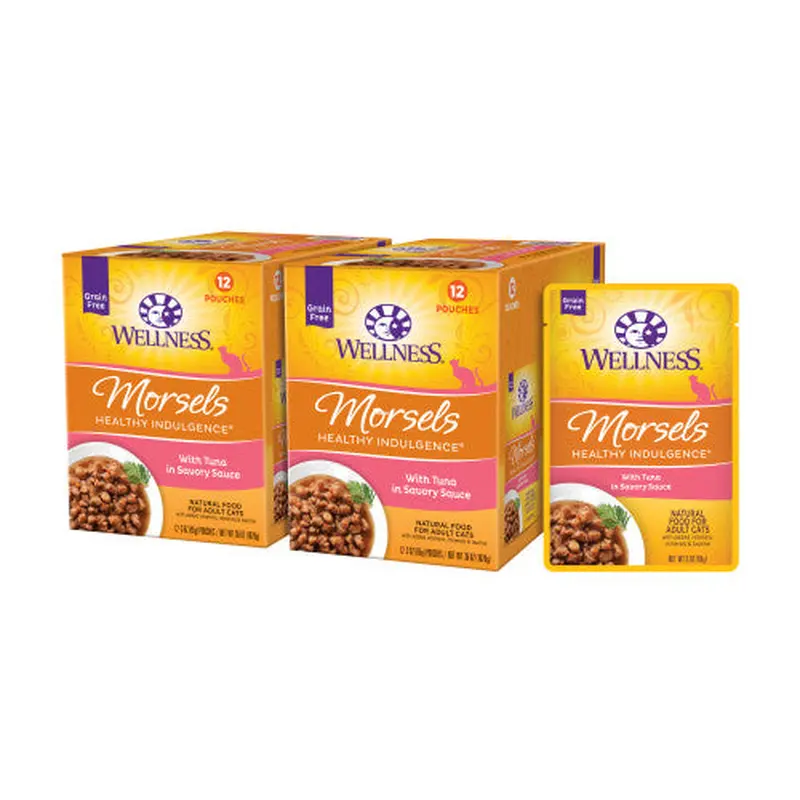 Wellness Adult Pouch Healthy Indulge Morsels Tuna Wet Cat Food (3oz)