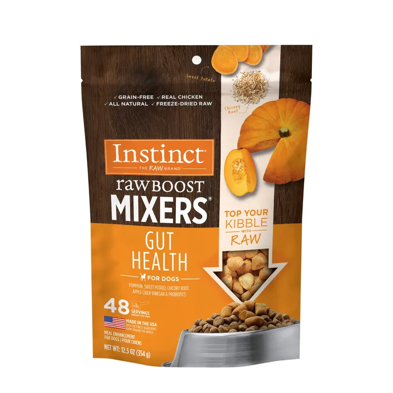 Instinct Freeze Dried Raw Boost Mixers Grain Free Gut Health Grain Free All Natural Dog Food Topper by Nature s Variety  12.5 oz. Bag