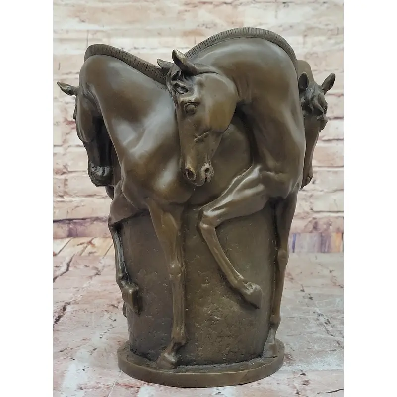 Trophy Horse Centerpiece Hot Cast by Lost Wax Horse Vase Bronze Sculpture Figure