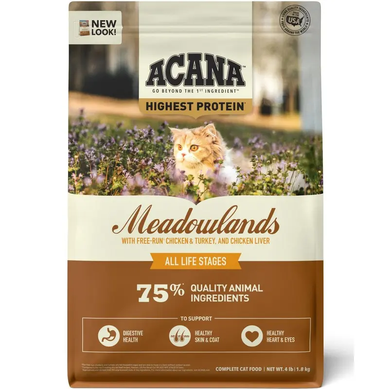 Acana Highest Protein Meowlands Dry Cat Food - Chicken & Turkey - 4lb Bag