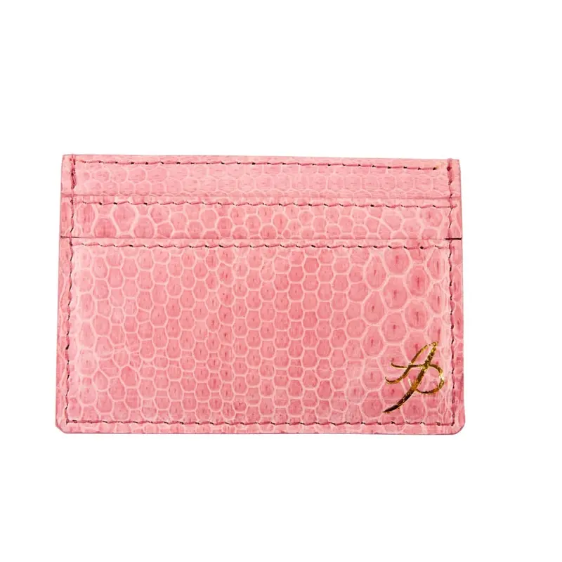 Soft Pink Snake AP Luxury Pet Fashion Double Sided Card Wallet.