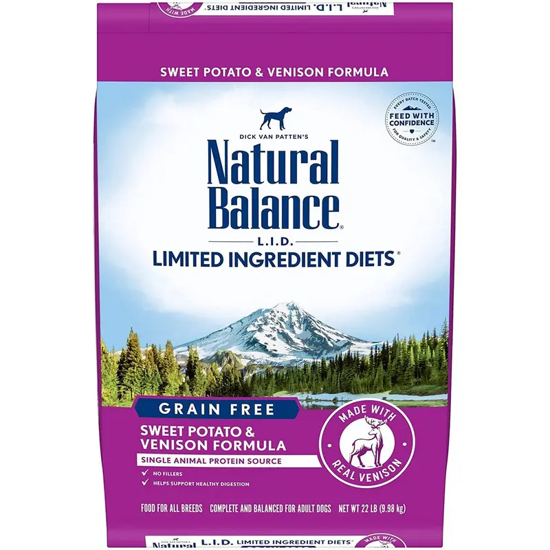 Natural Balance LID Limited Ingredient Diet Dry Dog Food -  Venison & Sweet Potato - 22lb