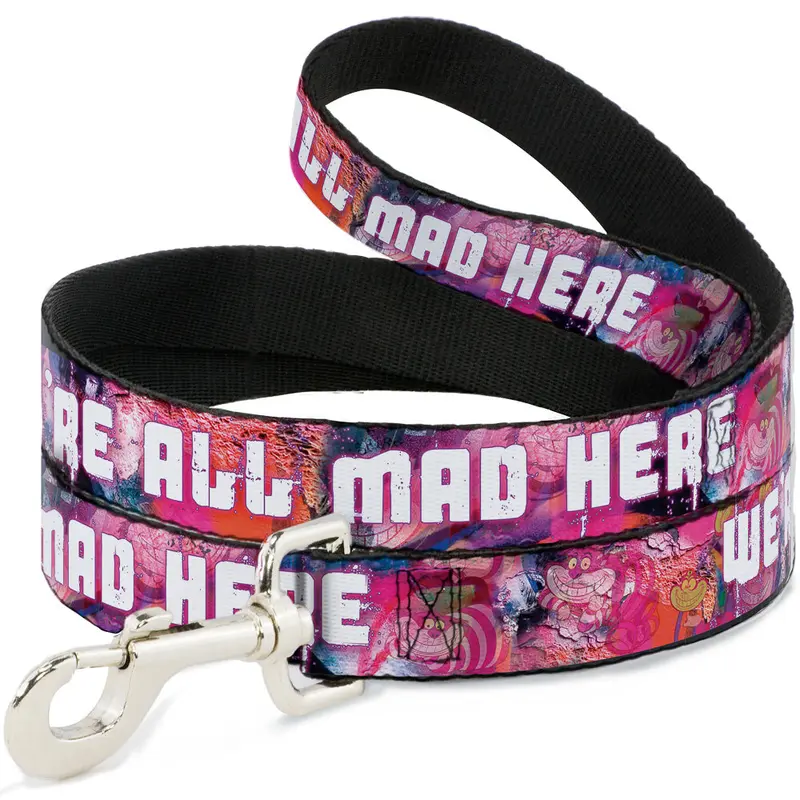 Dog Leash - Transparent Cheshire Cat Poses WERE ALL MAD HERE