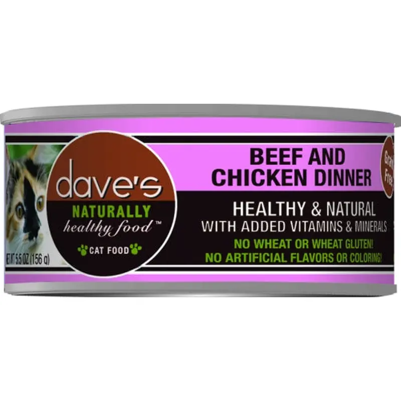 Dave's Naturally Healthy Beef and Chicken Canned Cat Food